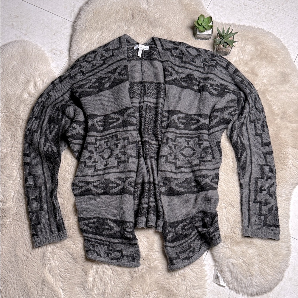 O’Neill Open Cardigan Black Gray Southwestern XS